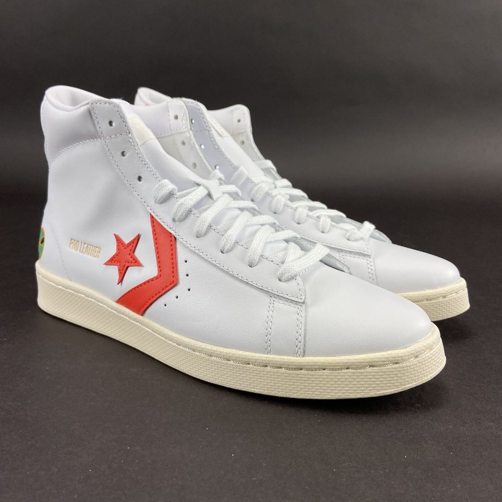 Converse Men's Roswell Rayguns Pro Leather HI White Orange Shoes 171197C Sz 9-12